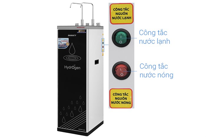 Máy lọc nước RO nóng nguội lạnh Sanaky Inverter VH102HP3 11 lõi Màu Trắng - Đen