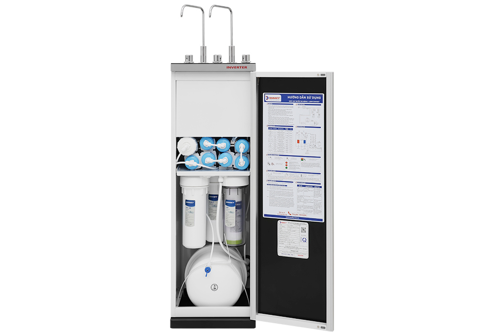 Máy lọc nước RO nóng nguội lạnh Sanaky Inverter VH102HP3 11 lõi Màu Trắng - Đen