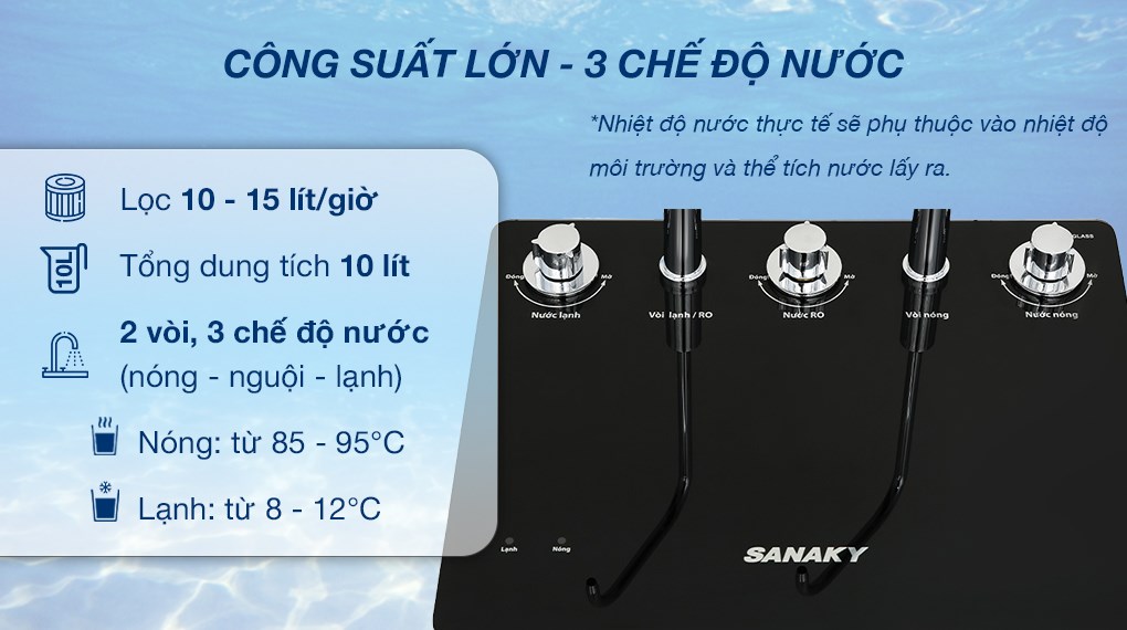 Máy lọc nước RO nóng nguội lạnh Sanaky VH202HY 11 lõi