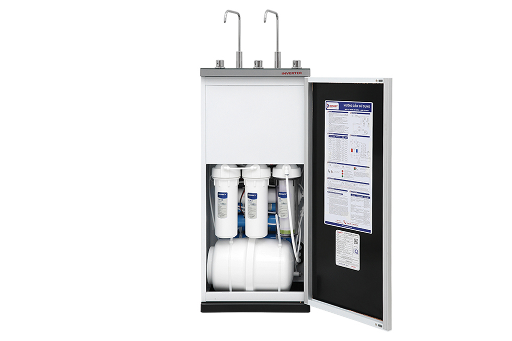 Máy lọc nước RO nóng nguội lạnh Sanaky Inverter VH202HY3 11 lõi Màu Trắng - Đen