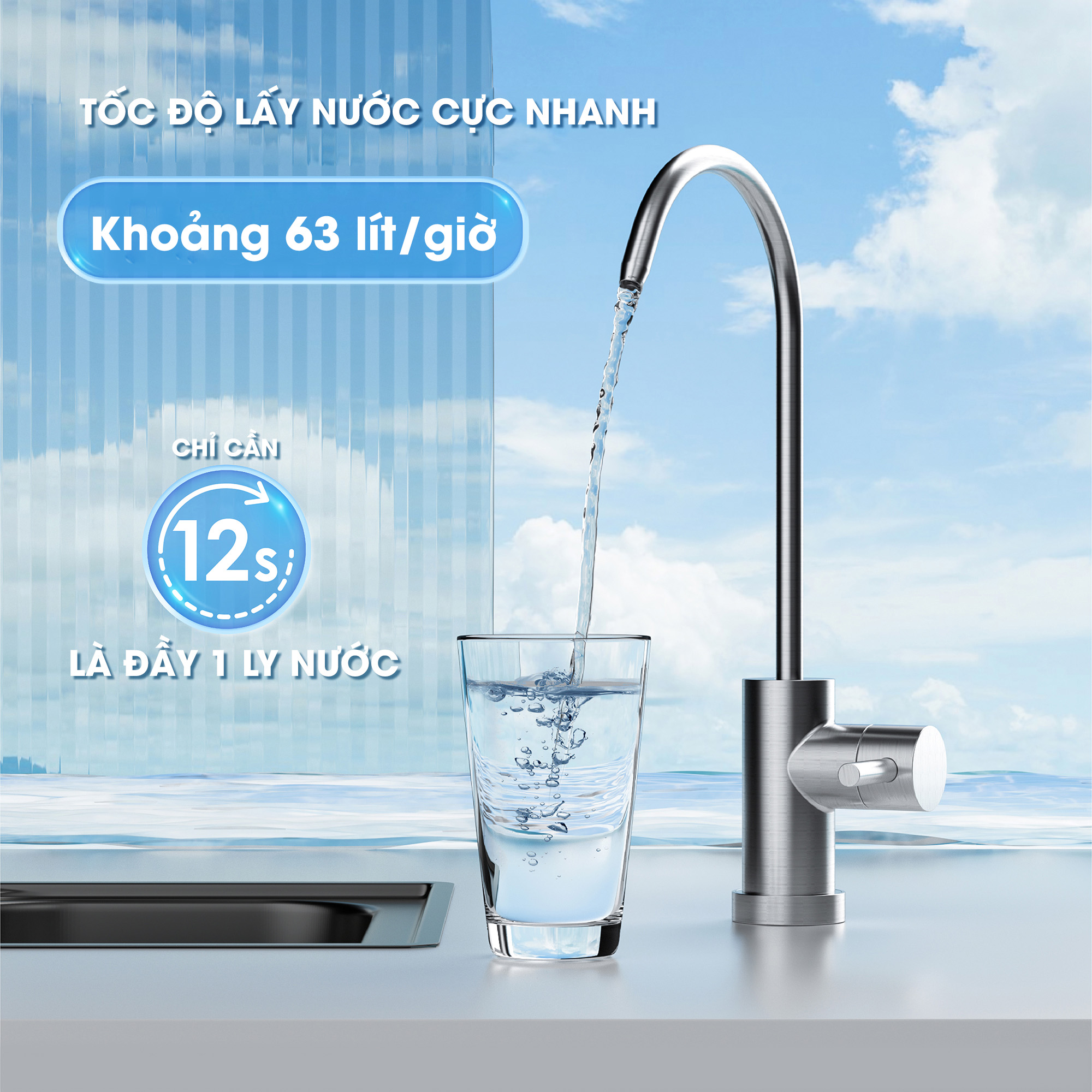 Máy lọc nước RO Waterdrop WD-G2-W - Công suất