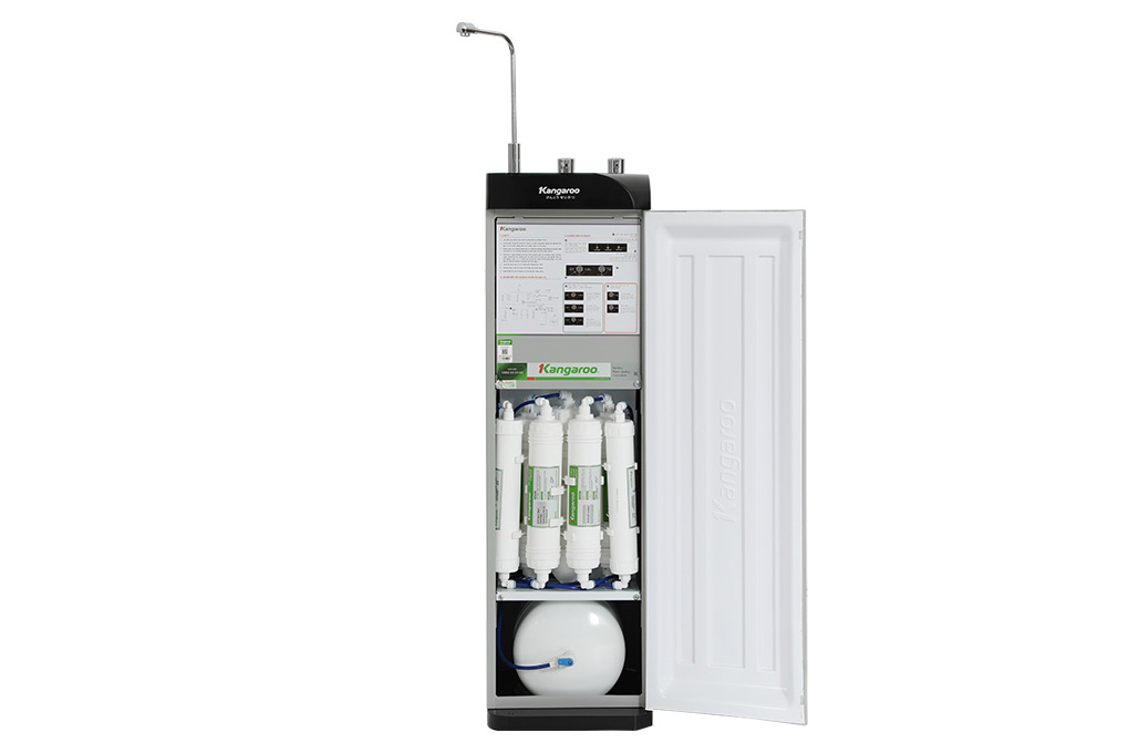 Máy lọc nước RO nóng nguội lạnh Kangaroo Waterfall KG10A10S 7 lõi Màu Ghi