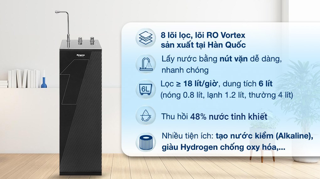 Máy lọc nước RO nóng nguội lạnh Hydrogen Kangaroo Infinity KG10A9I 8 lõi