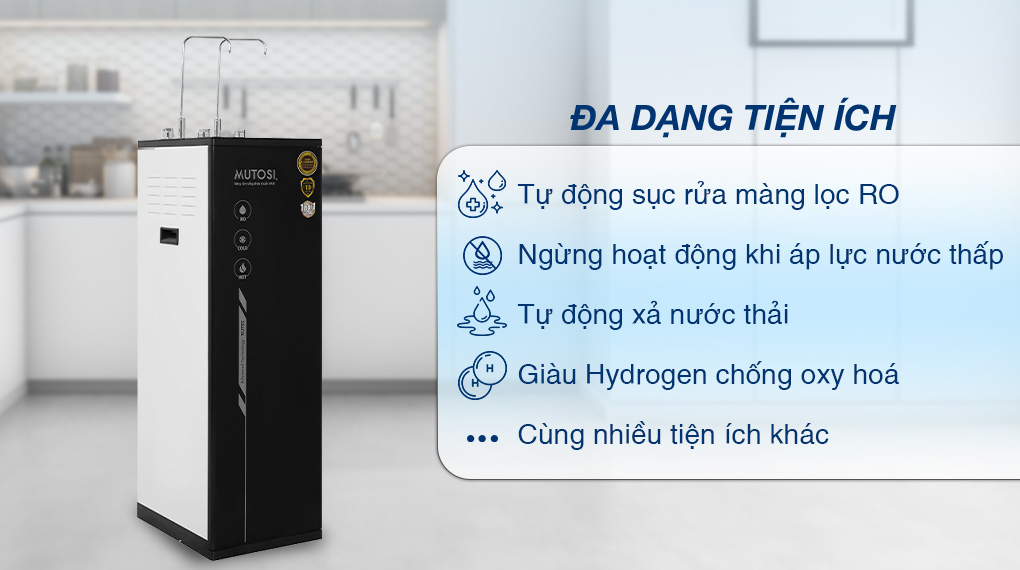 Máy lọc nước RO nóng nguội lạnh Mutosi MP-S1011 10 lõi - Tiện ích Máy lọc nước RO nóng nguội lạnh Mutosi MP-S1011 10 lõi - Tiện ích