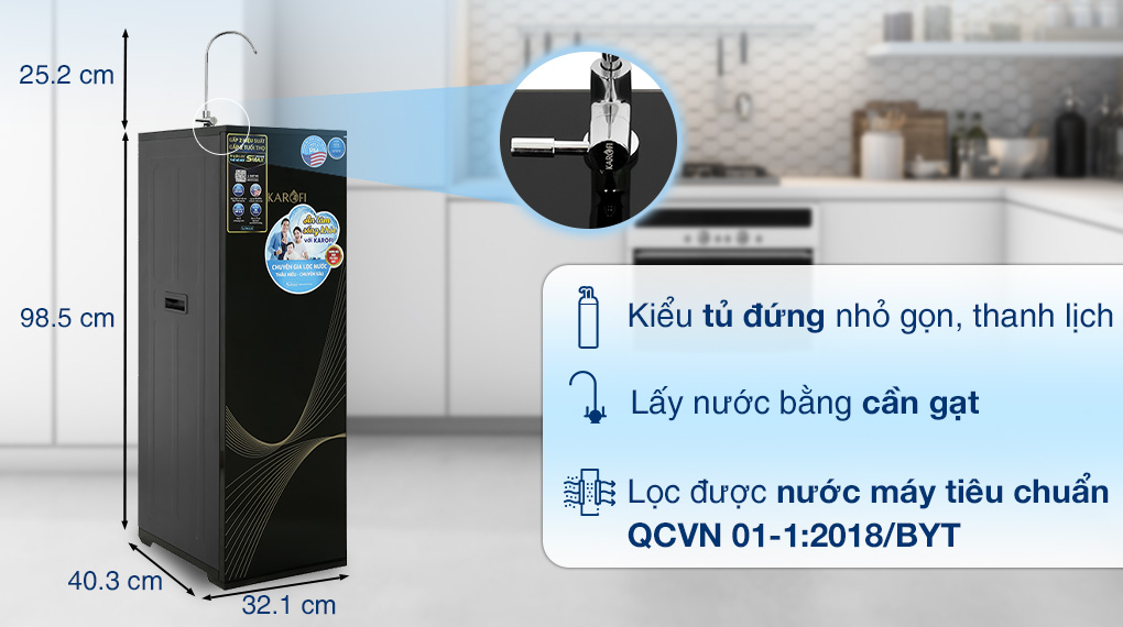 Máy lọc nước RO Karofi KAQ-X18 11 lõi - Thiết kế