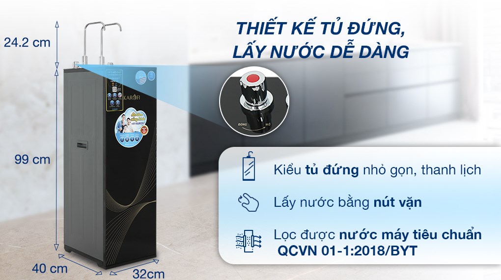 Máy lọc nước RO nóng nguội Karofi KAH-X29 11 lõi