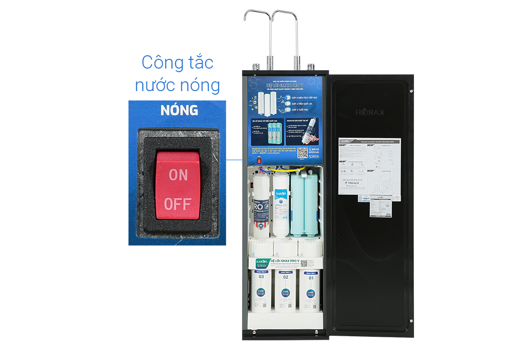 Máy lọc nước RO nóng nguội Karofi KAH-X29 11 lõi Màu Đen