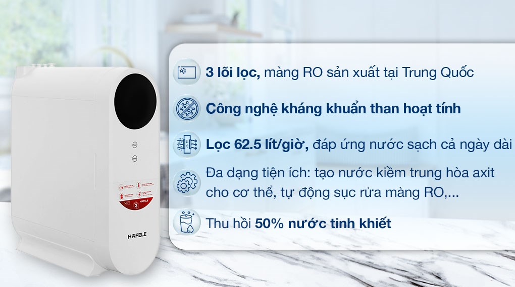 Máy lọc nước RO Hafele HWP-UNT400D 3 lõi