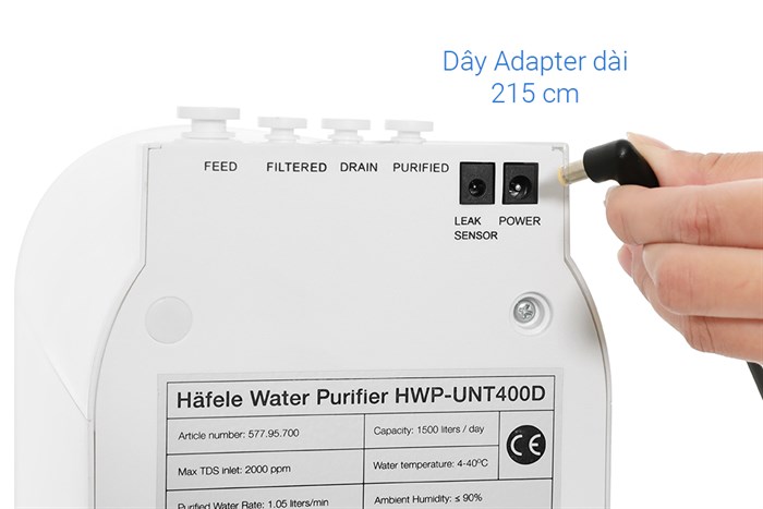 Máy lọc nước RO Hafele HWP-UNT400D 3 lõi Màu Trắng