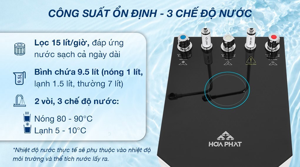 Máy lọc nước RO nóng nguội lạnh Hydrogen Hòa Phát HWBS3A 1021 10 lõi