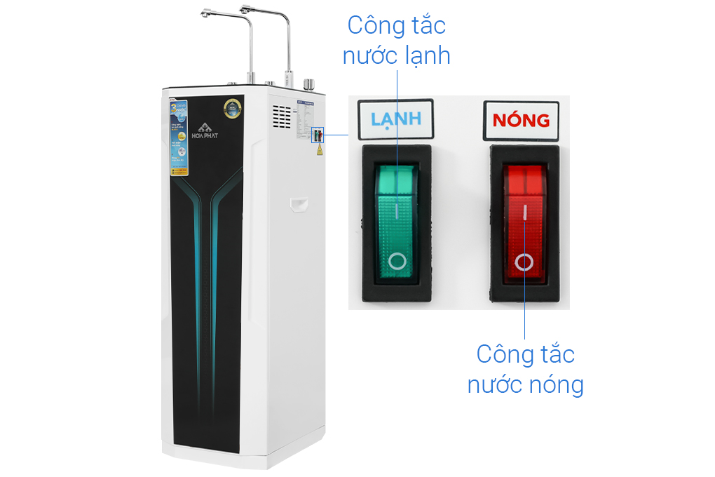 Máy lọc nước RO nóng nguội lạnh Hydrogen Hòa Phát HWBS3A 1021 10 lõi Màu Trắng