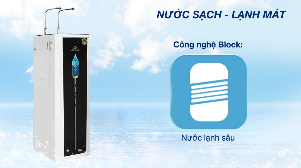 Máy lọc nước RO nóng nguội lạnh Hòa Phát HWBS1B 1021T 10 lõi