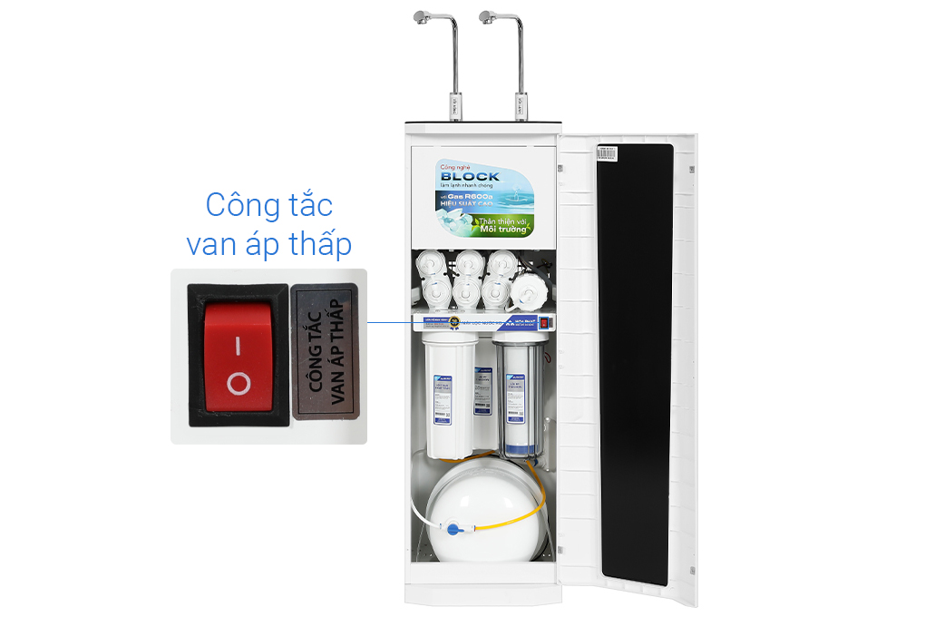 Máy lọc nước RO nóng nguội lạnh Hòa Phát HWBS1B 1021T 10 lõi Màu Trắng