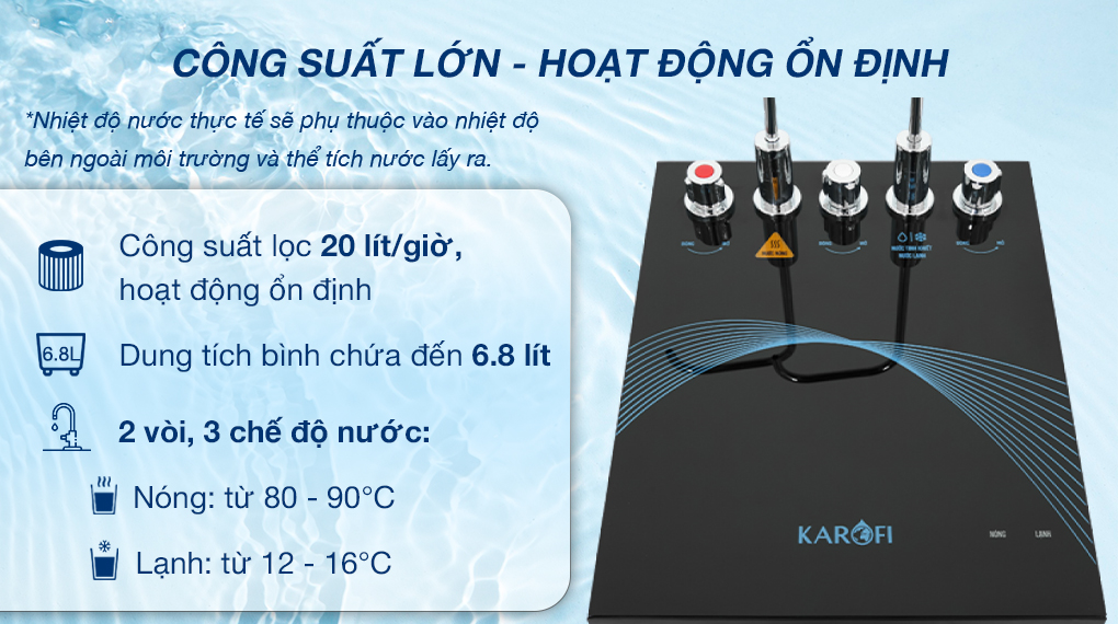 Máy lọc nước RO nóng nguội lạnh Karofi KAD-X56 11 lõi - Bảng điều khiển