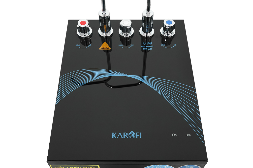 Máy lọc nước RO nóng nguội lạnh Karofi KAD-X56 11 lõi Màu Đen