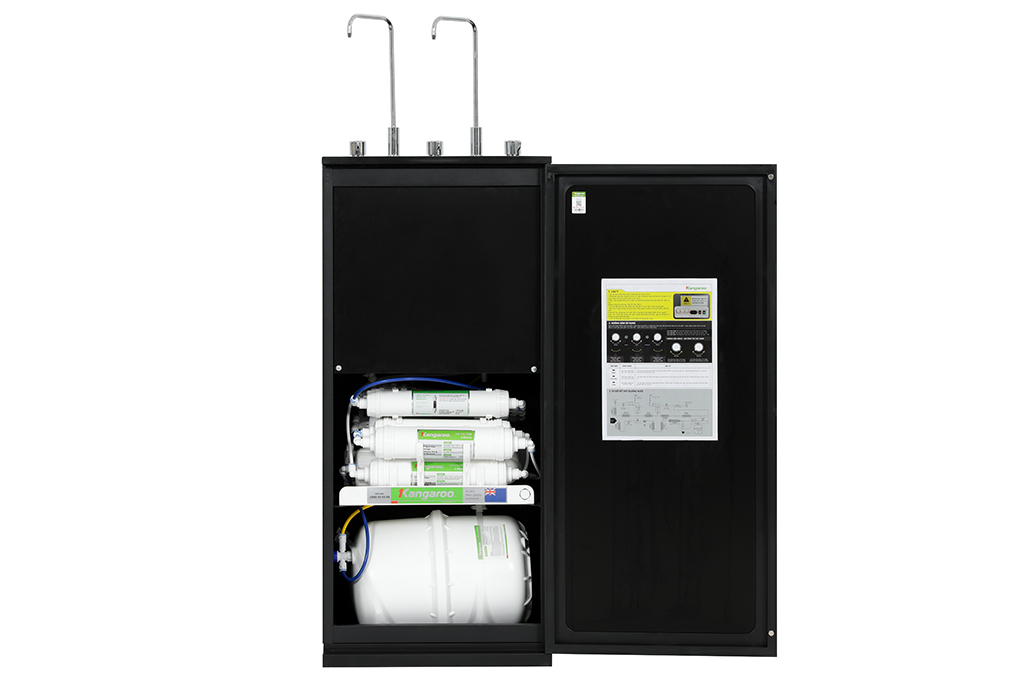 Máy lọc nước RO nóng nguội lạnh Hydrogen Kangaroo KG10A12 10 lõi Màu Đen