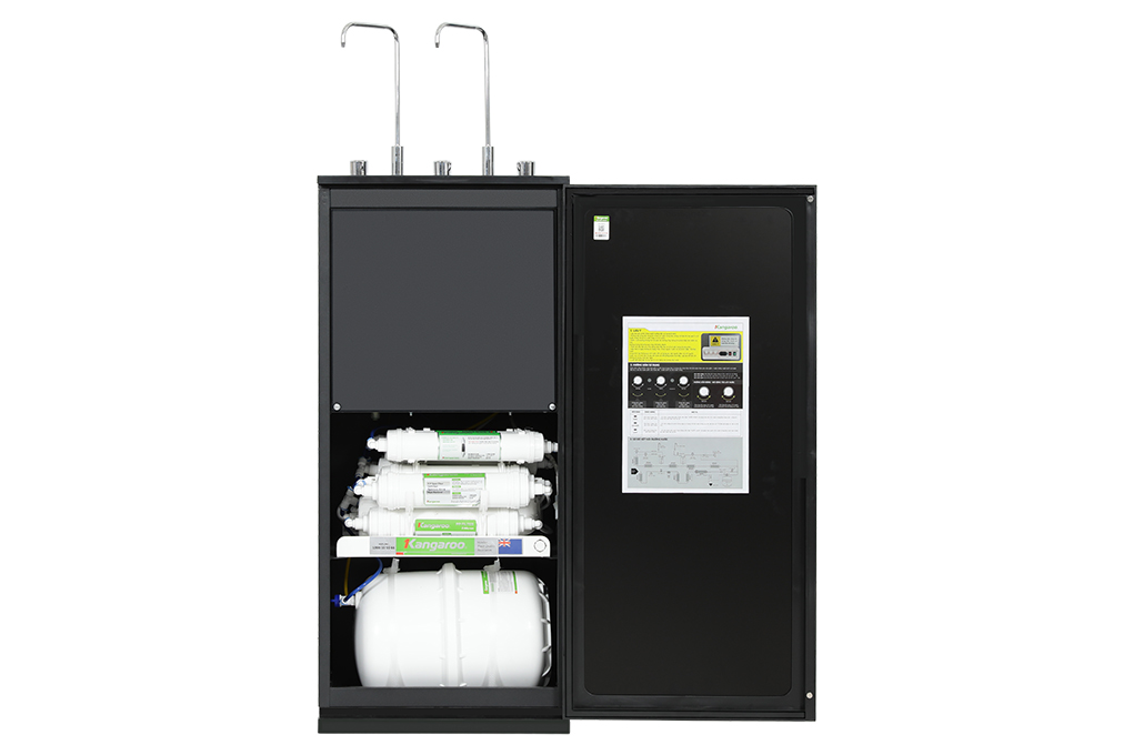 Máy lọc nước RO nóng nguội lạnh Hydrogen Kangaroo KG10A13 10 lõi Màu Đen