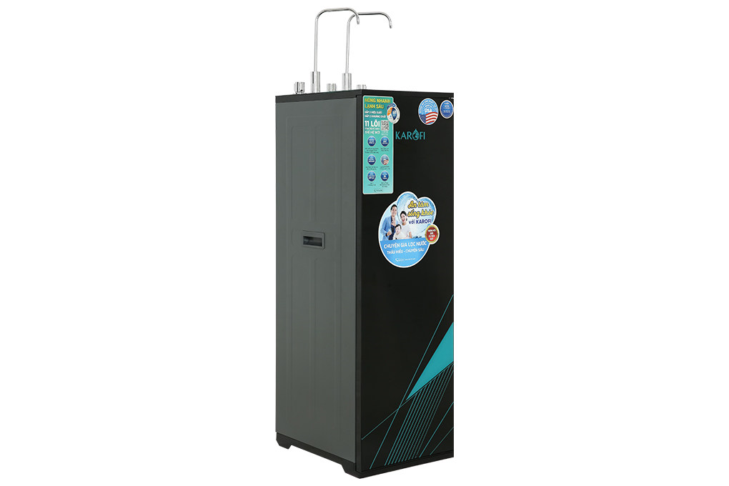 Máy lọc nước RO nóng nguội lạnh Karofi KAD-X58 11 lõi Màu Đen