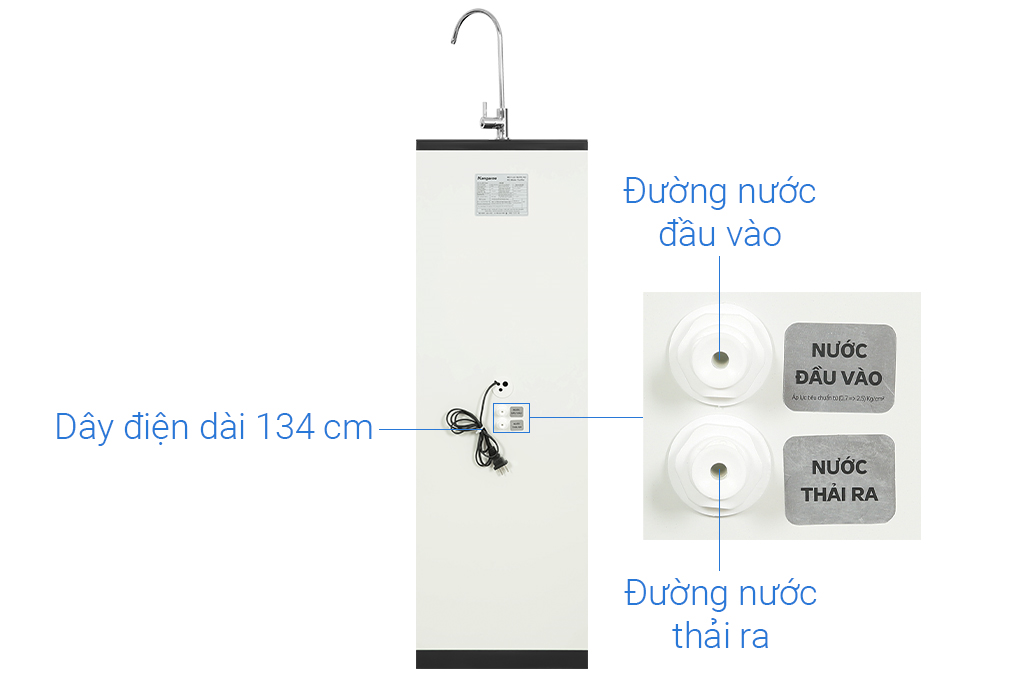 Máy lọc nước RO Kangaroo KG116I 10 lõi Màu Đen