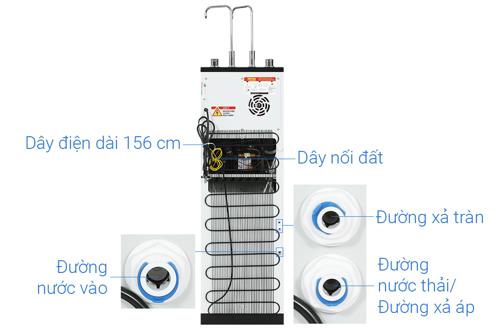 Máy lọc nước RO nóng nguội lạnh Hydrogen Sunhouse UltraPURE SHA76622KL 10 lõi Màu Đen