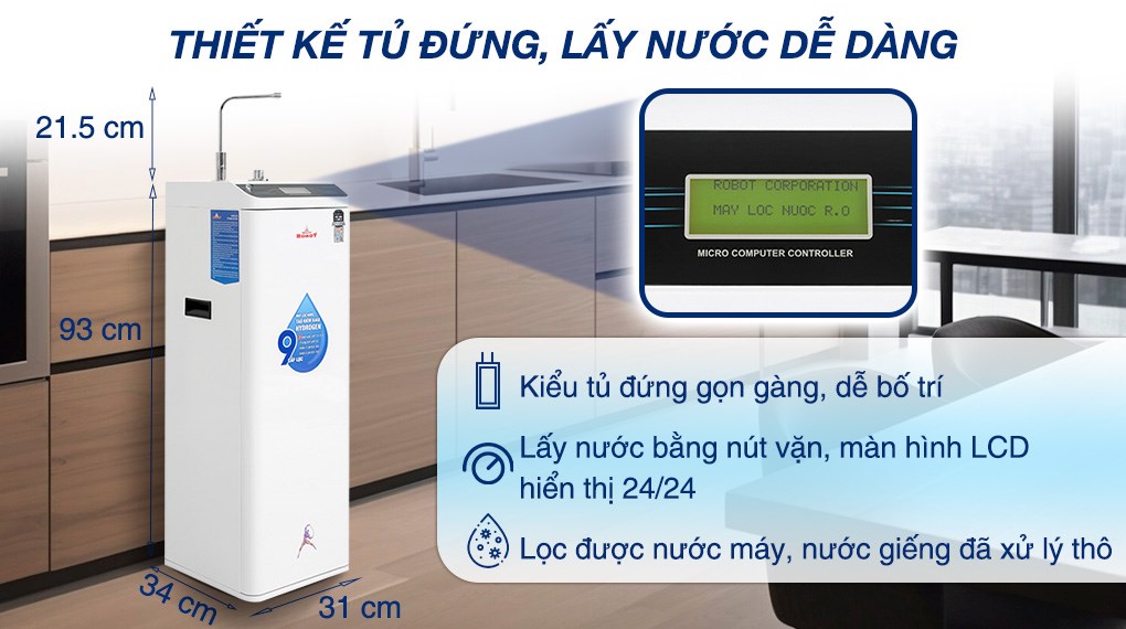 Máy lọc nước RO Hydrogen ROBOT HydroMega-9X 9 lõi