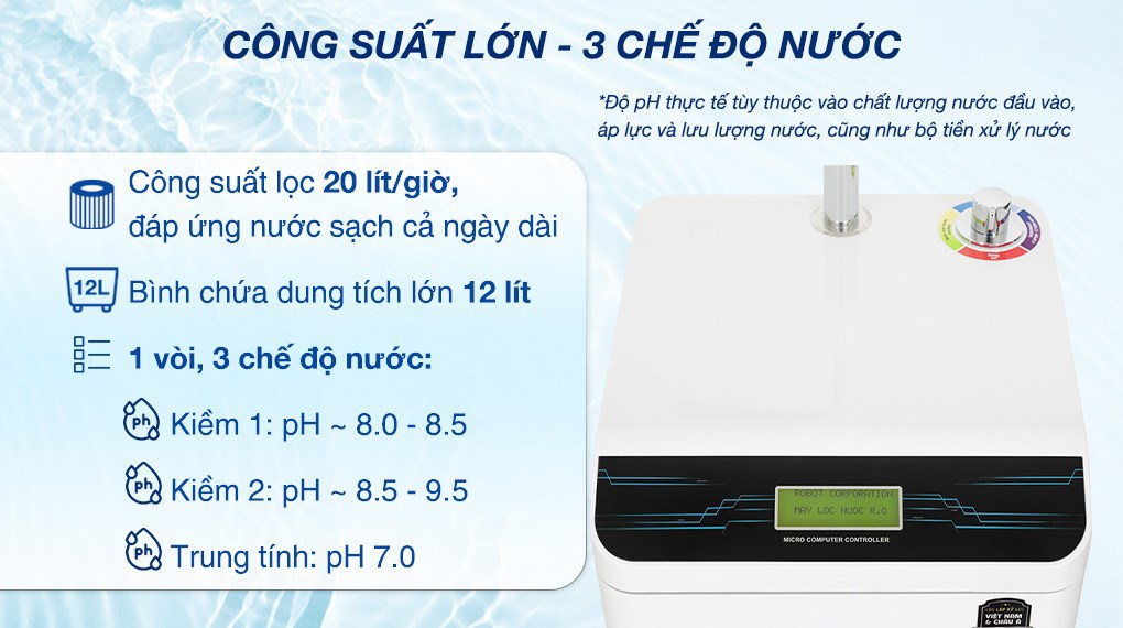 Máy lọc nước RO Hydrogen ROBOT HydroMega-9X 9 lõi