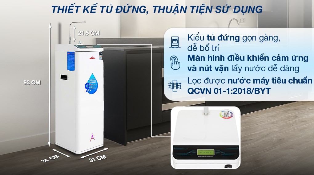 Máy lọc nước RO nóng nguội Hydrogen ROBOT HydroMegaPlus-9X 9 lõi