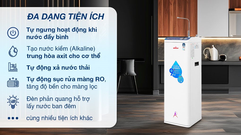 Máy lọc nước RO nóng nguội Hydrogen ROBOT HydroMegaPlus-9X 9 lõi