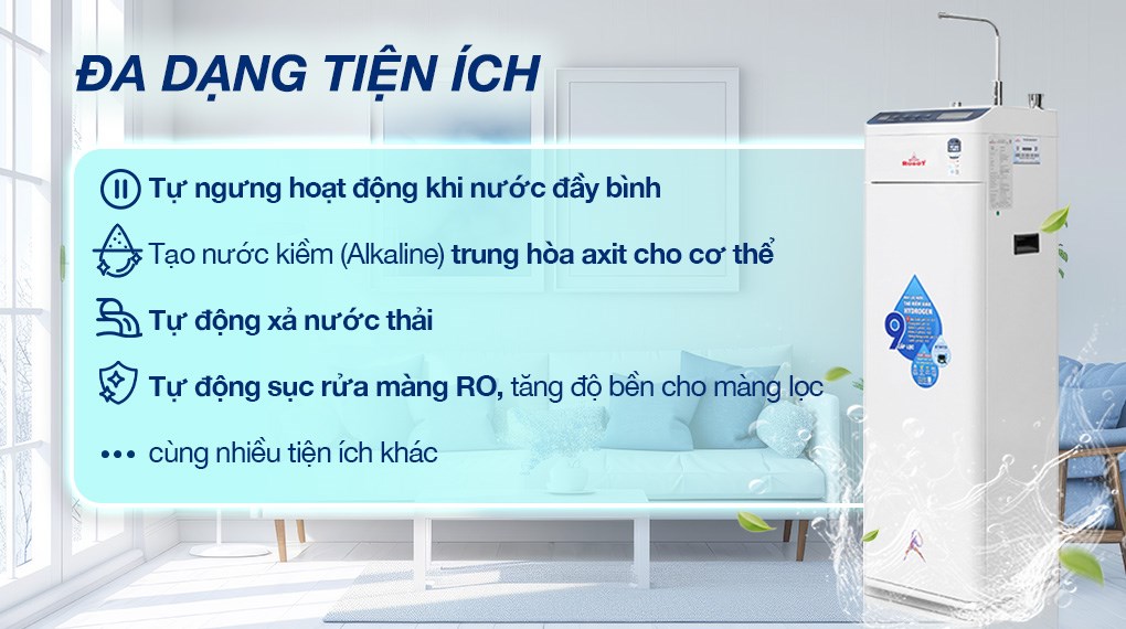 Máy lọc nước RO nóng nguội lạnh Hydrogen ROBOT HydroElite-9X 9 lõi