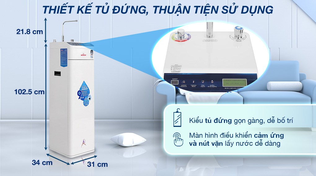Máy lọc nước RO nóng nguội lạnh Hydrogen ROBOT HydroElite-9X 9 lõi