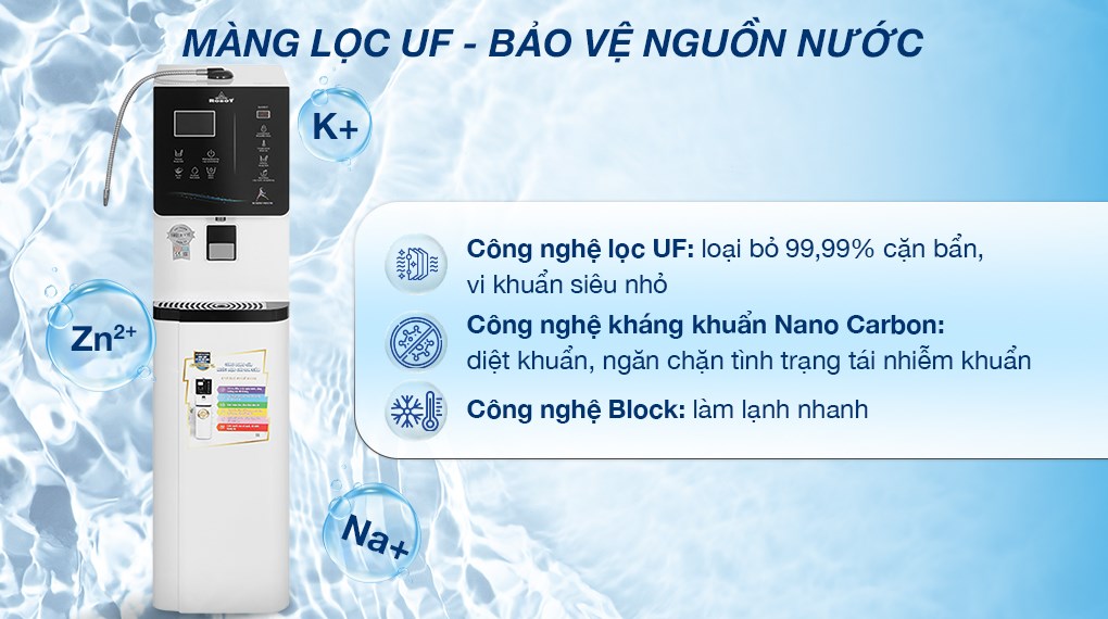 Máy lọc nước điện giải ion kiềm nóng nguội lạnh ROBOT IonKing 511X 5 tấm điện cực