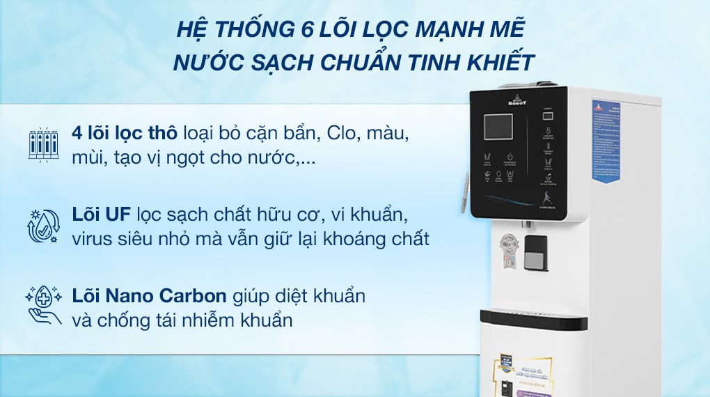 Máy lọc nước điện giải ion kiềm nóng nguội lạnh ROBOT IonKing 711X 7 tấm điện cực