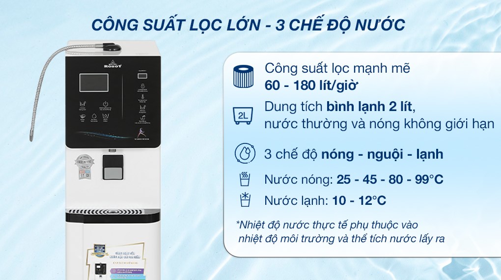 Máy lọc nước điện giải ion kiềm nóng nguội lạnh ROBOT IonKing 912X 9 tấm điện cực