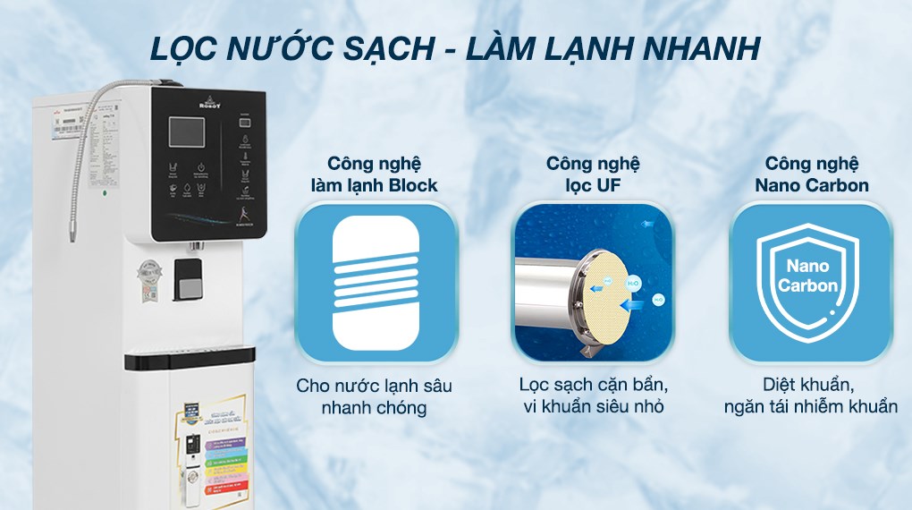 Máy lọc nước điện giải ion kiềm nóng nguội lạnh ROBOT IonKing 912X 9 tấm điện cực