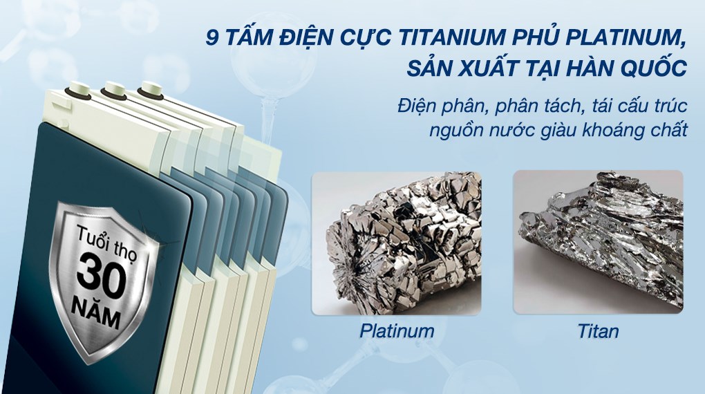 Máy lọc nước điện giải ion kiềm nóng nguội lạnh ROBOT IonKing 912X 9 tấm điện cực