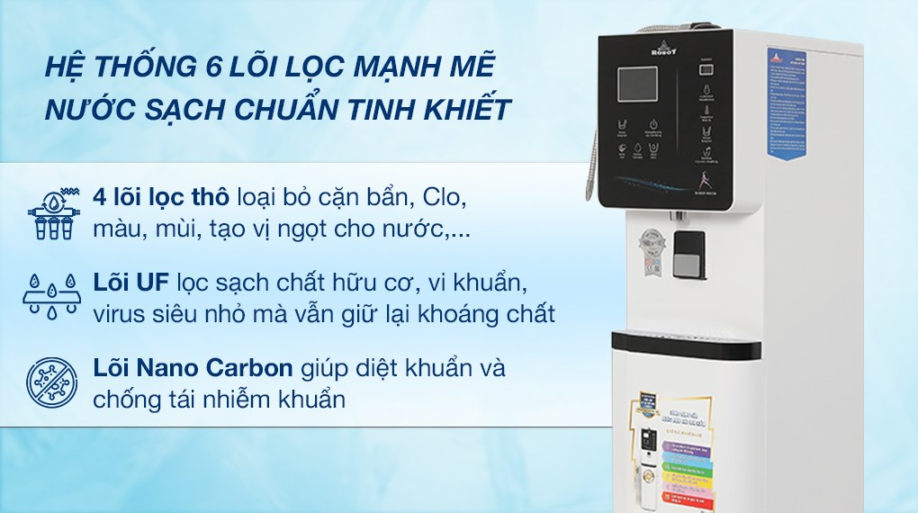 Máy lọc nước điện giải ion kiềm nóng nguội lạnh ROBOT IonKing 912X 9 tấm điện cực
