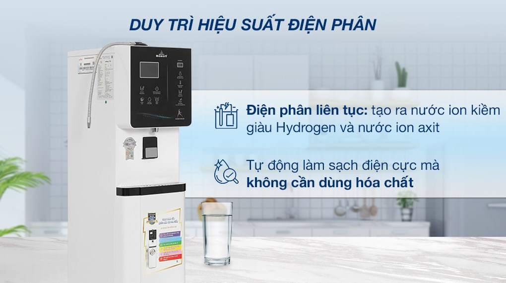 Máy lọc nước điện giải ion kiềm nóng nguội lạnh ROBOT IonKing 912X 9 tấm điện cực