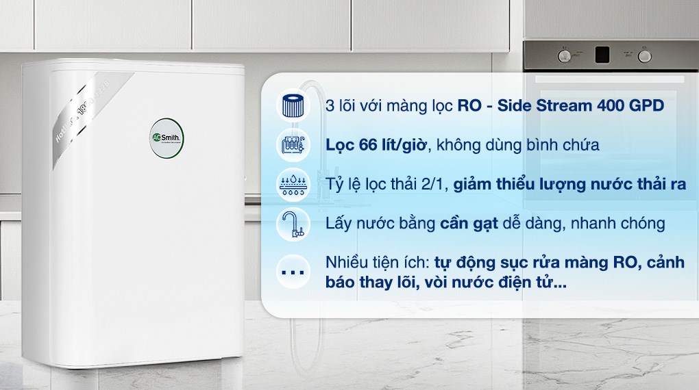 Máy lọc nước RO AOSmith S400 3 lõi