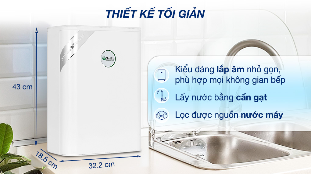 Thiết kế - Máy lọc nước RO AOSmith S400 3 lõi