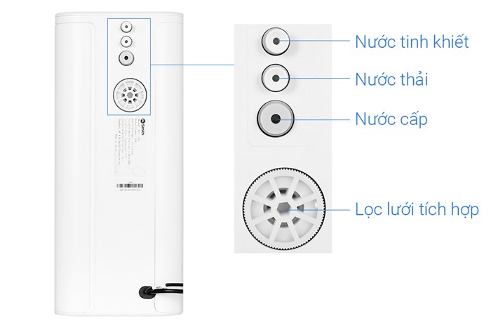 Máy lọc nước RO AOSmith S400 3 lõi Màu Trắng