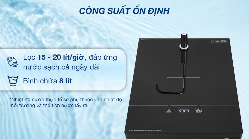 Máy lọc nước RO Sunhouse UltraPURE SHA8815K 10 lõi - Công suất