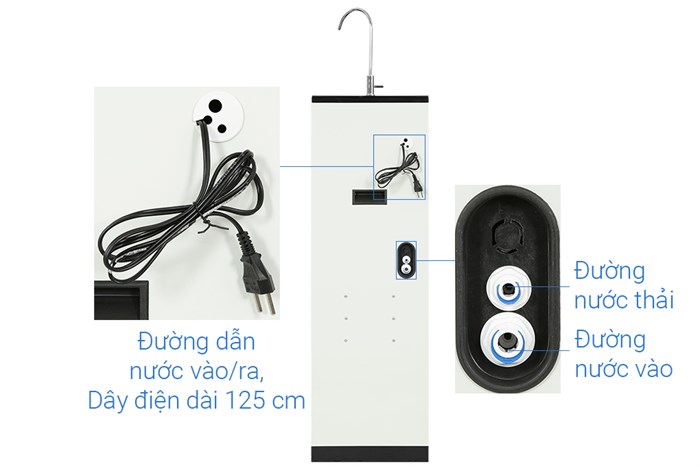 Máy lọc nước RO Sunhouse UltraPURE SHA8815K 10 lõi Màu Đen