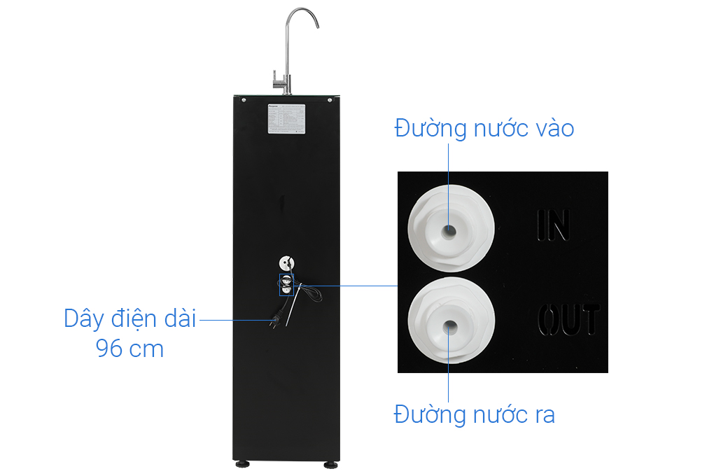 Máy lọc nước RO Hydrogen Kangaroo Sumire KG12HA 12 lõi Màu Đen