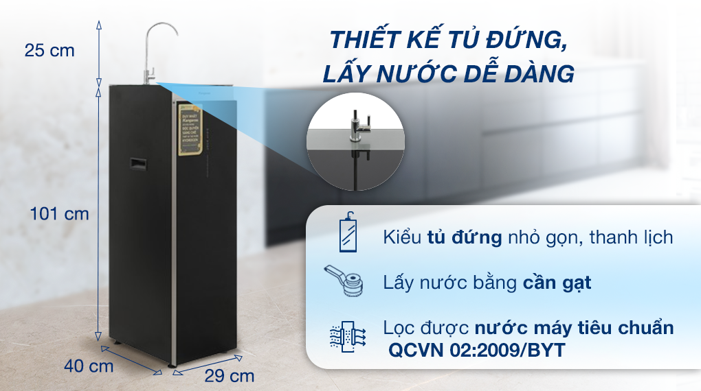 Máy lọc nước RO Hydrogen Kangaroo KG12HA 12 lõi - Thiết kế Máy lọc nước RO Hydrogen Kangaroo KG12HA 12 lõi - Thiết kế
