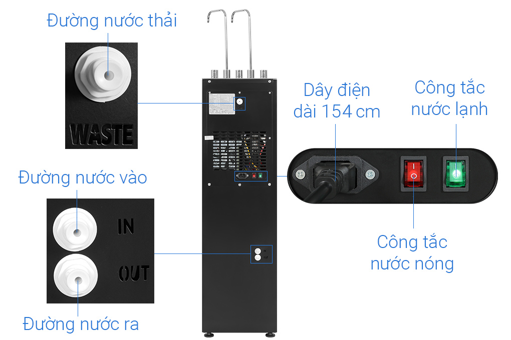 Máy lọc nước RO nóng nguội lạnh Hydrogen Kangaroo Sumire KG12A6 12 lõi - 4
