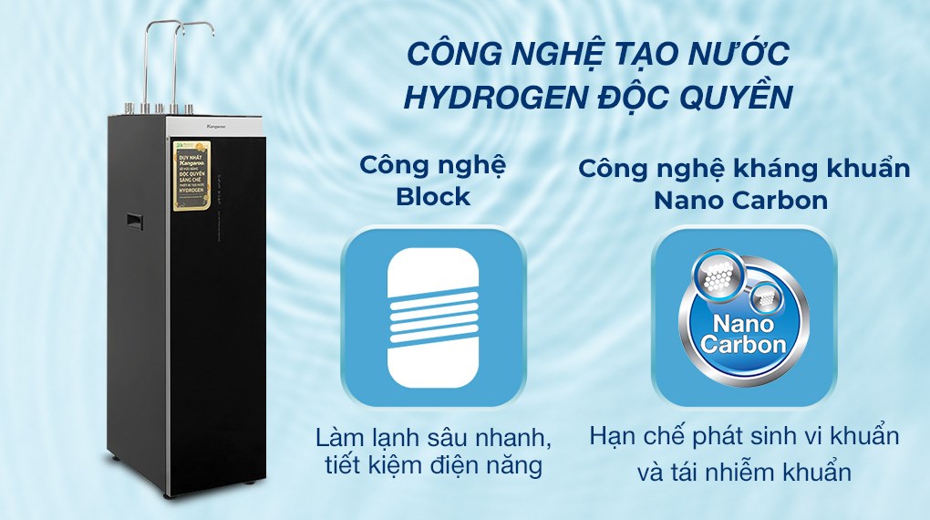 Máy lọc nước RO nóng nguội lạnh Hydrogen Kangaroo Sumire KG12A8 12 lõi