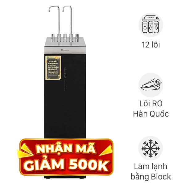 Máy lọc nước RO nóng nguội lạnh Hydrogen Kangaroo Sumire KG12A8 12 lõi