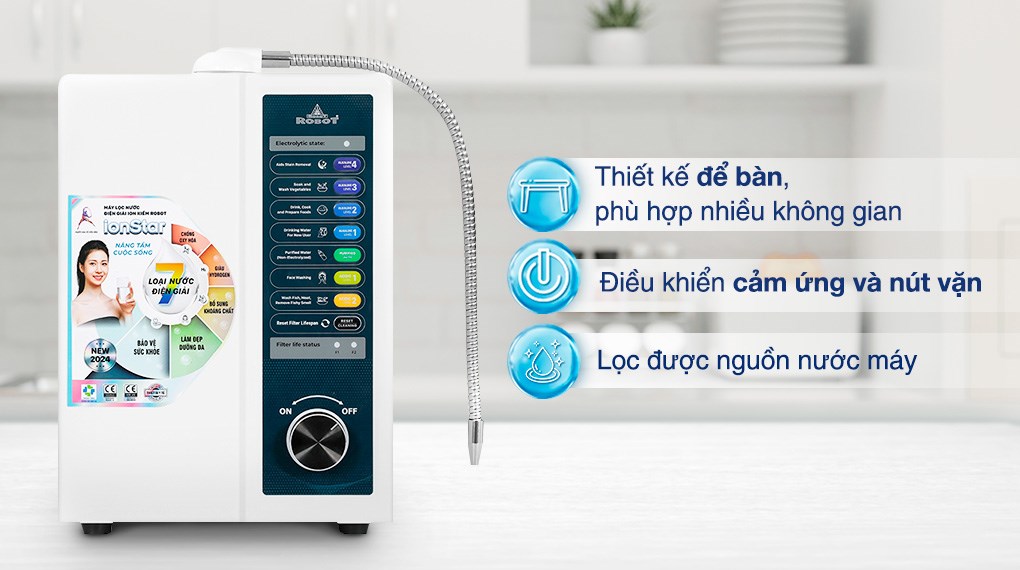 Máy lọc nước điện giải ion kiềm ROBOT IonStar 3X 3 tấm điện cực