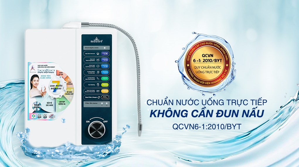 Máy lọc nước điện giải ion kiềm ROBOT IonStar 3X 3 tấm điện cực