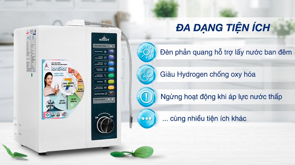Máy lọc nước điện giải ion kiềm ROBOT IonStar 3X 3 tấm điện cực